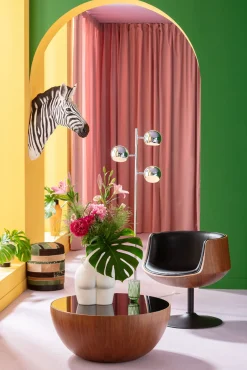 Best KARE Design Krzesło obrotowe z podłokietnikami Club 54 62x68 cm czarno-brązowe - KARE