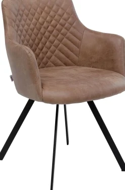 Clearance KARE Design Krzesło obrotowe z podłokietnikami brązowe nogi stal czarne 53x84 cm - KARE