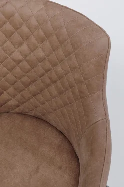 Clearance KARE Design Krzesło obrotowe z podłokietnikami brązowe nogi stal czarne 53x84 cm - KARE