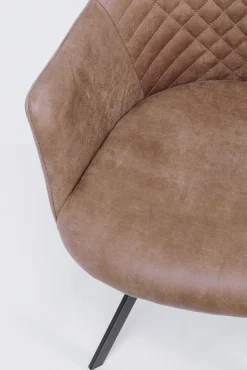 Clearance KARE Design Krzesło obrotowe z podłokietnikami brązowe nogi stal czarne 53x84 cm - KARE