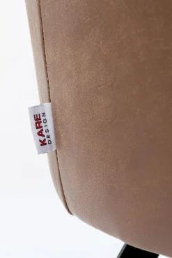 Clearance KARE Design Krzesło obrotowe z podłokietnikami brązowe nogi stal czarne 53x84 cm - KARE