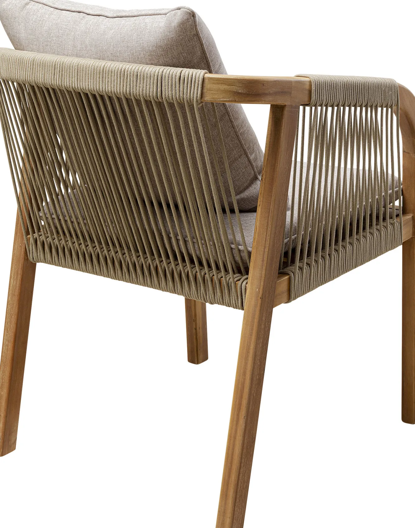 Discount KARE Design Krzesło ogrodowe z drewna akacjowego poduszki szare 59x72 cm - KARE