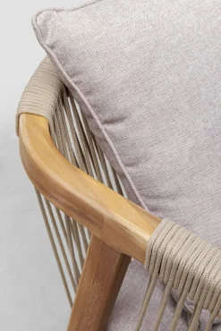 Discount KARE Design Krzesło ogrodowe z drewna akacjowego poduszki szare 59x72 cm - KARE