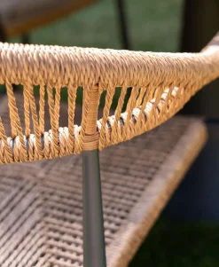 Online KARE Design Krzesło ogrodowe z podłokietnikami beżowe nogi czarne 57x77 cm - KARE