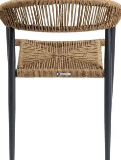 Online KARE Design Krzesło ogrodowe z podłokietnikami beżowe nogi czarne 57x77 cm - KARE