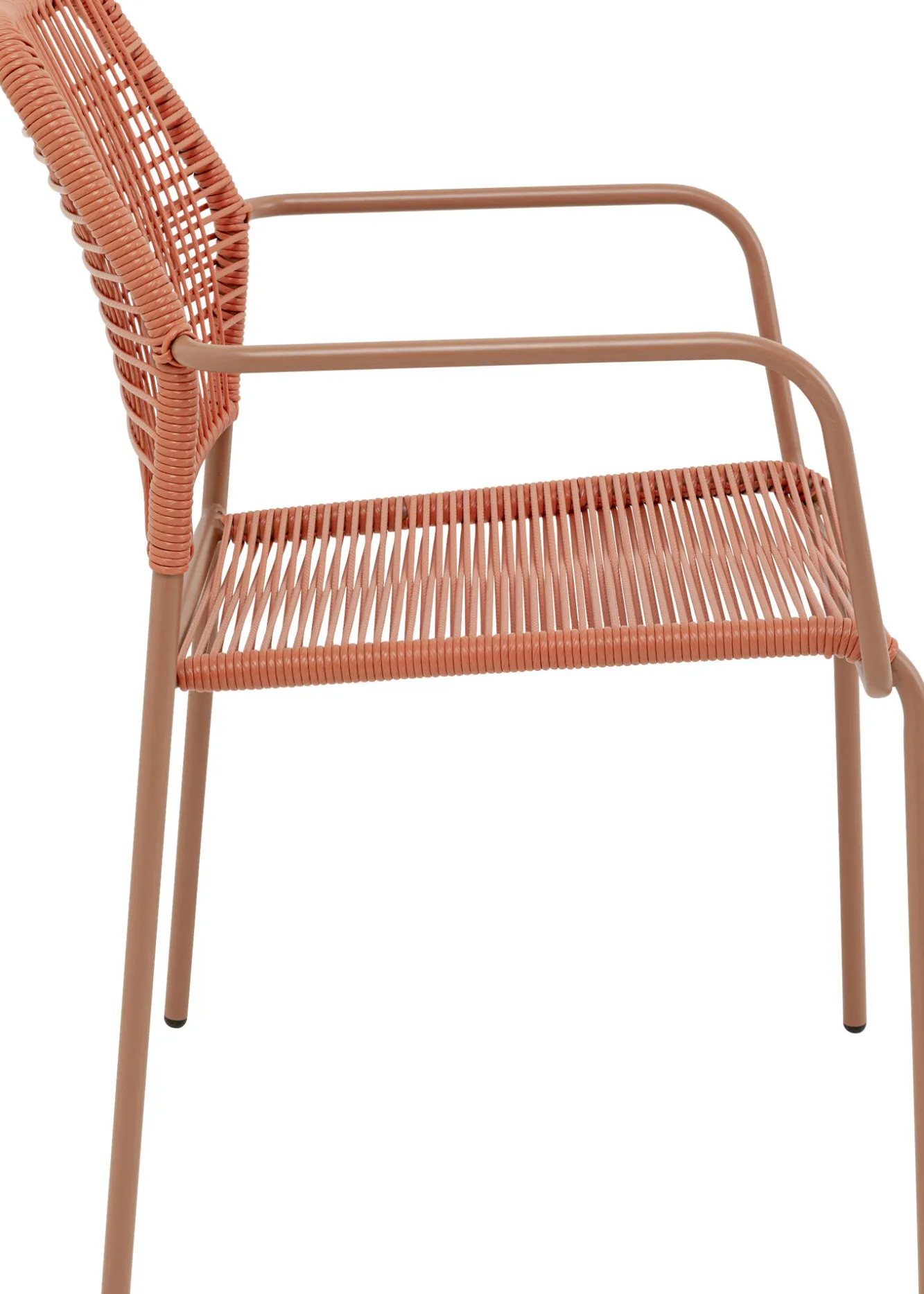 Fashion KARE Design Krzesło ogrodowe z podłokietnikami w kolorze czerwonym ażurowe 54x85 cm - KARE