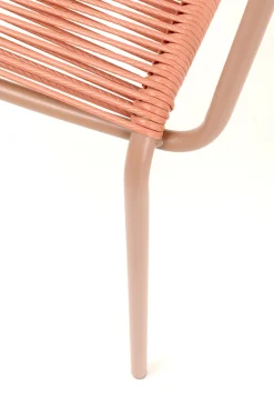 Fashion KARE Design Krzesło ogrodowe z podłokietnikami w kolorze czerwonym ażurowe 54x85 cm - KARE