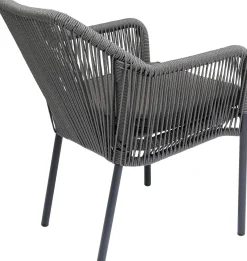 Online KARE Design Krzesło ogrodowe z podłokietnikami Wave 66x79 cm szare - KARE
