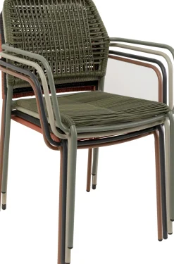 Clearance KARE Design Krzesło ogrodowe z podłokietnikami w kolorze zielonym ażurowe 54x85 cm - KARE