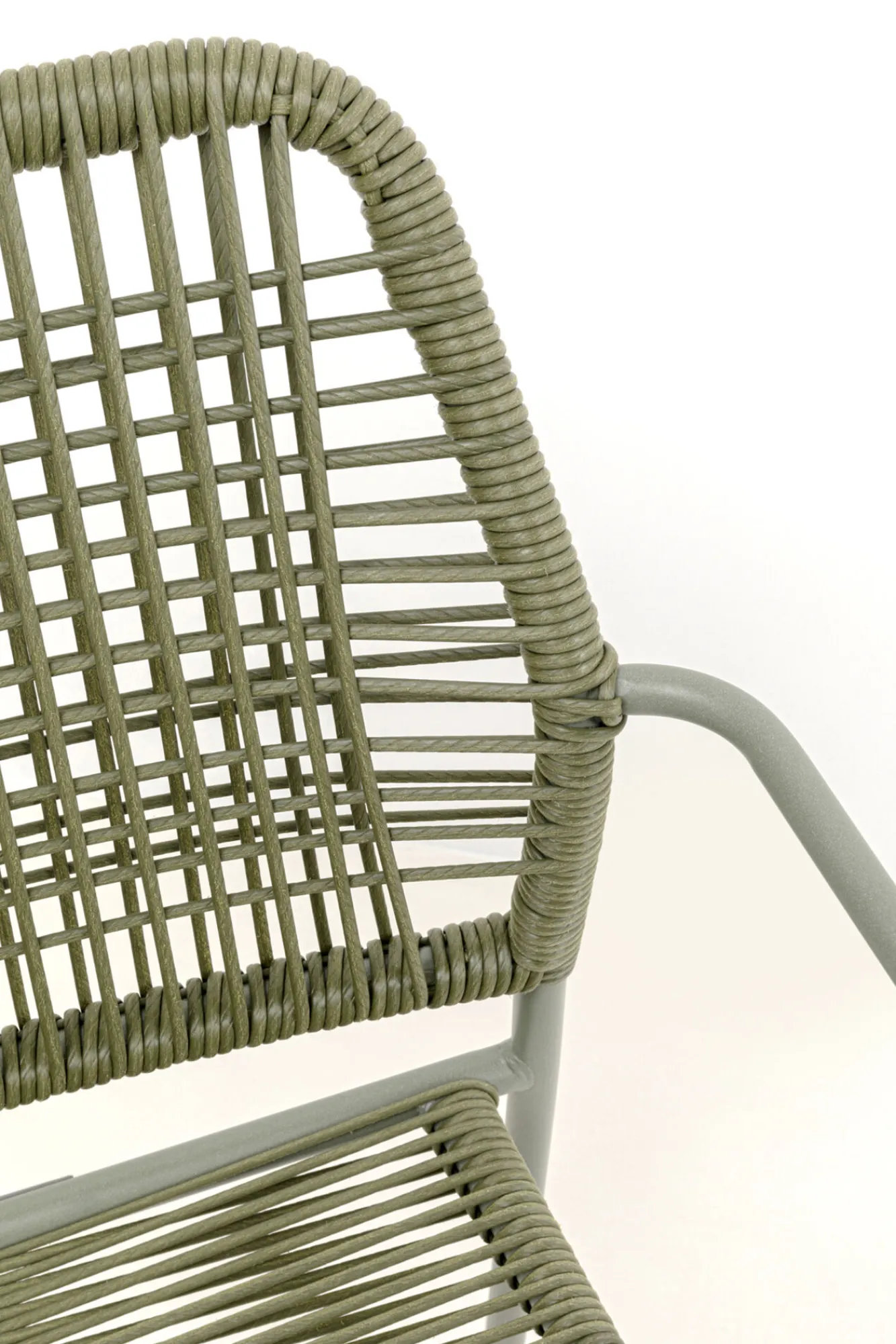 Clearance KARE Design Krzesło ogrodowe z podłokietnikami w kolorze zielonym ażurowe 54x85 cm - KARE