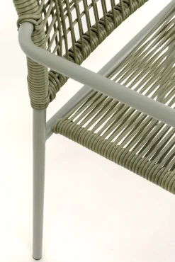 Clearance KARE Design Krzesło ogrodowe z podłokietnikami w kolorze zielonym ażurowe 54x85 cm - KARE