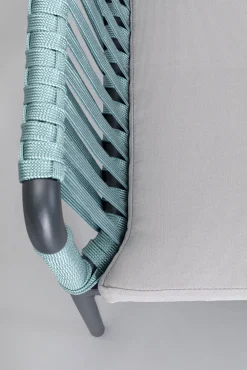 Fashion KARE Design Krzesło ogrodowe z podłokietnikami niebieskie petrol  rama aluminiowa 57x76 cm - KARE