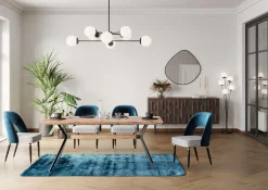 Clearance KARE Design Krzesło Samantha 56x83 cm niebieskozielone siedzisko pepitka - KARE