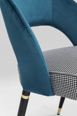 Clearance KARE Design Krzesło Samantha 56x83 cm niebieskozielone siedzisko pepitka - KARE