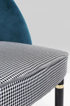 Clearance KARE Design Krzesło Samantha 56x83 cm niebieskozielone siedzisko pepitka - KARE