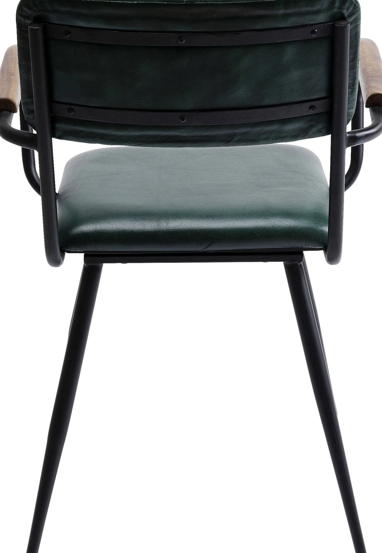 Fashion KARE Design Krzesło skórzane zielone z podłokietnikami 53x79 cm nogi czarne - KARE
