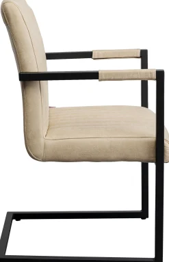 Sale KARE Design Krzesło swing z podłokietnikami beżowe nogi czarne 54x87 cm - KARE