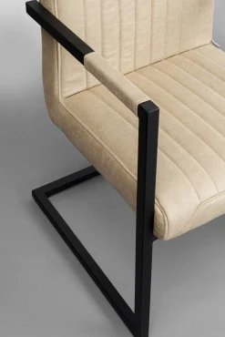 Sale KARE Design Krzesło swing z podłokietnikami beżowe nogi czarne 54x87 cm - KARE