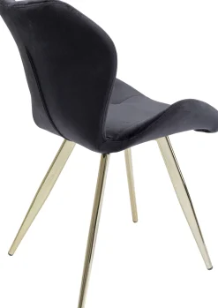 Discount KARE Design Krzesło Viva 50x82 cm czarne - nogi złote - KARE