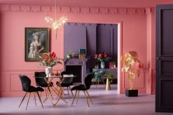 Discount KARE Design Krzesło Viva 50x82 cm czarne - nogi złote - KARE