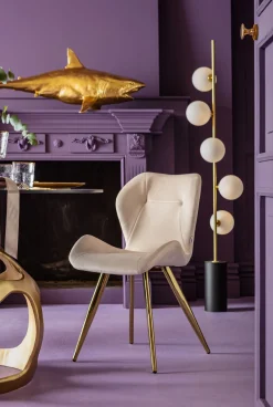 Hot KARE Design Krzesło Viva 50x82 cm kremowe - nogi złote - KARE