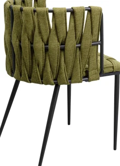 Best KARE Design Krzesło w kolorze ciemnozielonym rama czarna stalowa 55x75 cm - KARE