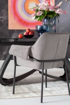 New KARE Design Krzesło z podłokietnikami Bess 70x85 cm szare - KARE