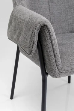 New KARE Design Krzesło z podłokietnikami Bess 70x85 cm szare - KARE