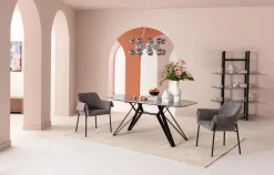 New KARE Design Krzesło z podłokietnikami Bess 70x85 cm szare - KARE