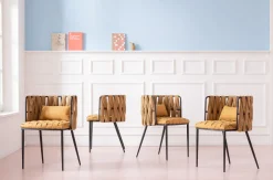 Fashion KARE Design Krzesło z podłokietnikami Cheerio 55x75 cm żółte - KARE