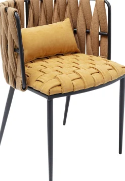 Fashion KARE Design Krzesło z podłokietnikami Cheerio 55x75 cm żółte - KARE