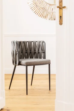 Clearance KARE Design Krzesło z podłokietnikami Cheerio 55x75 cm szare - KARE