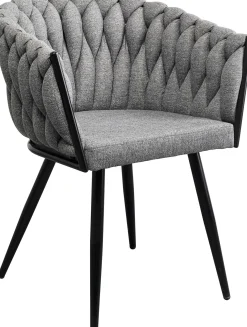 Hot KARE Design Krzesło z podłokietnikami Dean szare - KARE