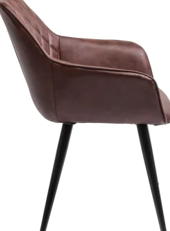 Clearance KARE Design Krzesło z podłokietnikami Harry 60x84 cm brązowe ekoskóra - KARE