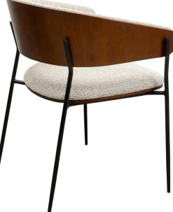 Online KARE Design Krzesło z podłokietnikami jasnoszare z brązowym oparciem 62x77 cm - KARE