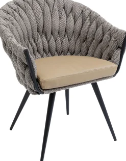 Outlet KARE Design Krzesło z podłokietnikami Knot 68x79 cm brązowe - KARE