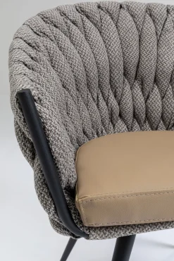 Outlet KARE Design Krzesło z podłokietnikami Knot 68x79 cm brązowe - KARE