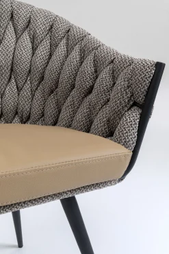 Outlet KARE Design Krzesło z podłokietnikami Knot 68x79 cm brązowe - KARE