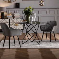 Best KARE Design Krzesło z podłokietnikami Kira 58x82 cm szare - KARE