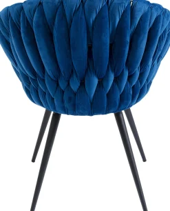 Discount KARE Design Krzesło z podłokietnikami Knot 68x79 cm niebieskie - KARE