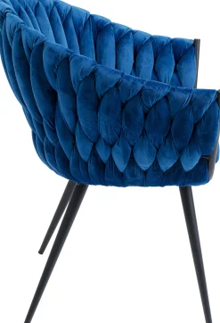 Discount KARE Design Krzesło z podłokietnikami Knot 68x79 cm niebieskie - KARE