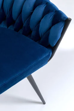 Discount KARE Design Krzesło z podłokietnikami Knot 68x79 cm niebieskie - KARE
