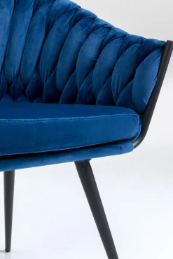 Discount KARE Design Krzesło z podłokietnikami Knot 68x79 cm niebieskie - KARE