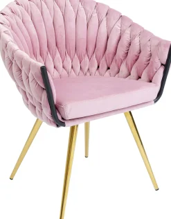 New KARE Design Krzesło z podłokietnikami Knot 81x62 cm jasnoróżowe - KARE