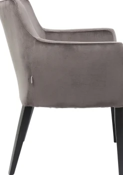 Clearance KARE Design Krzesło z podłokietnikami Mode Velvet 60x87 cm szare - KARE
