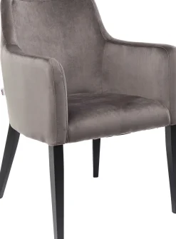 Clearance KARE Design Krzesło z podłokietnikami Mode Velvet 60x87 cm szare - KARE