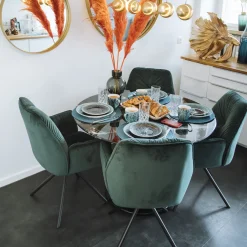 Best KARE Design Krzesło z podłokietnikami Mila 60x89 cm zielone - KARE