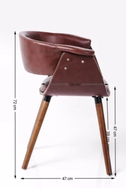 Best KARE Design Krzesło z podłokietnikami Monaco 58x72 cm brązowe - KARE