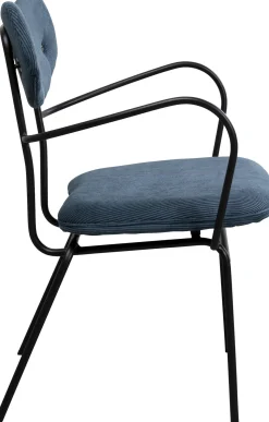Best KARE Design Krzesło z podłokietnikami niebieskie z czarną stalową ramą 59x82 cm - KARE
