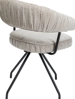 Clearance KARE Design Krzesło z podłokietnikami obrotowe w kolorze szarym nogi czarne 58x78 cm - KARE